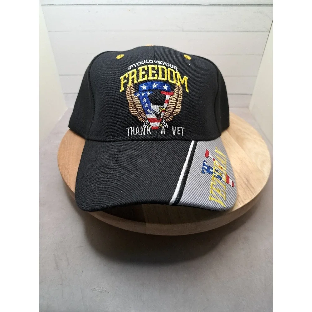 If You Love Your Freedom‎ Thank A Vet Veteran Military Cap Baseball Adjustable
